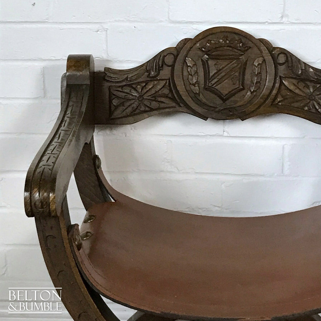 Cross Frame Savonarola Hallway Chair-Belton & Bumble