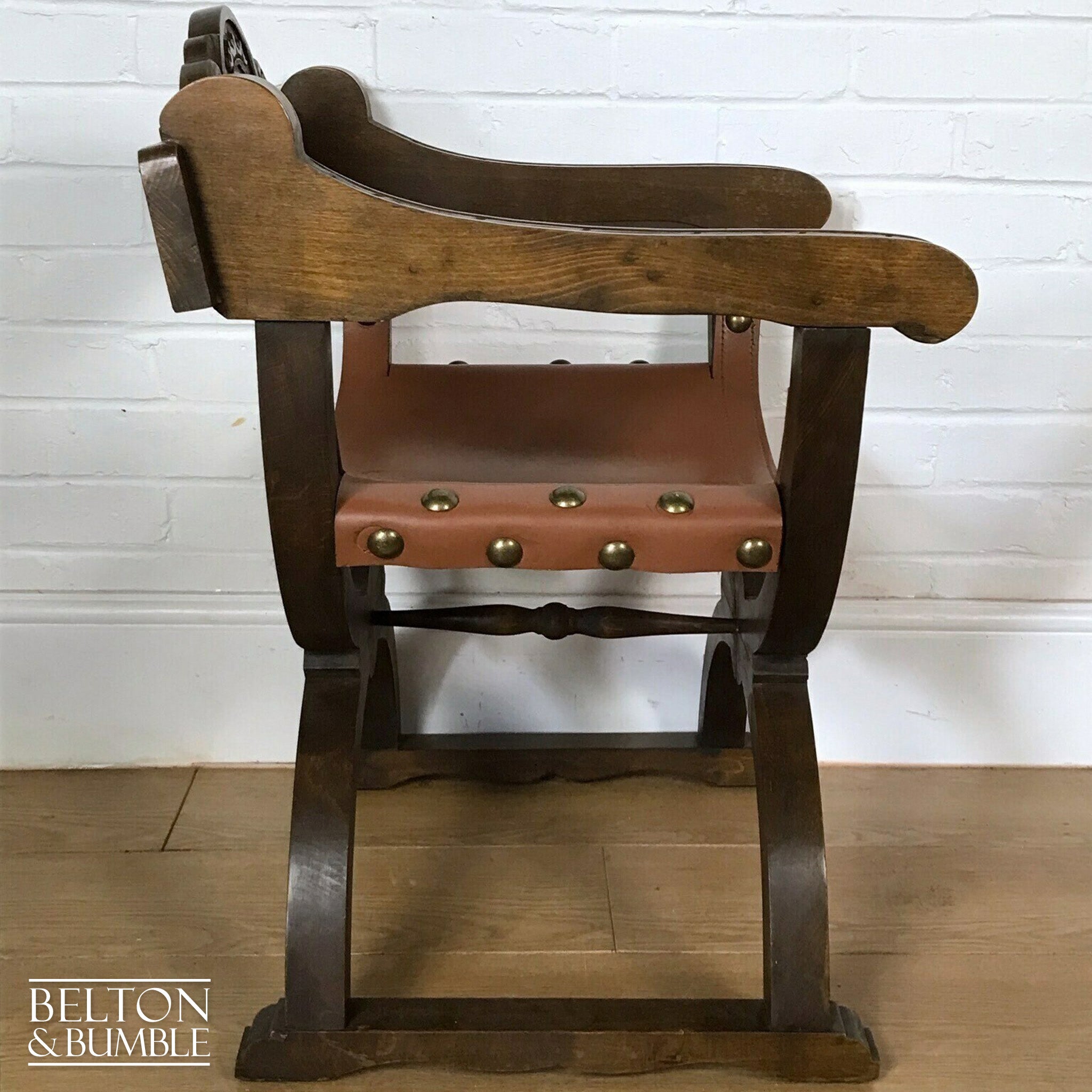 Cross Frame Savonarola Hallway Chair-Belton & Bumble