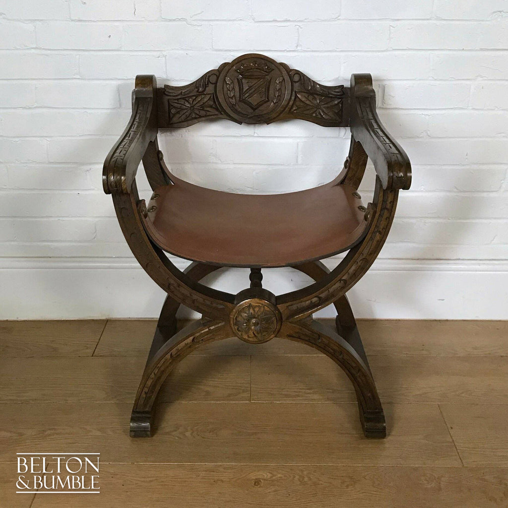 Cross Frame Savonarola Hallway Chair-Belton & Bumble