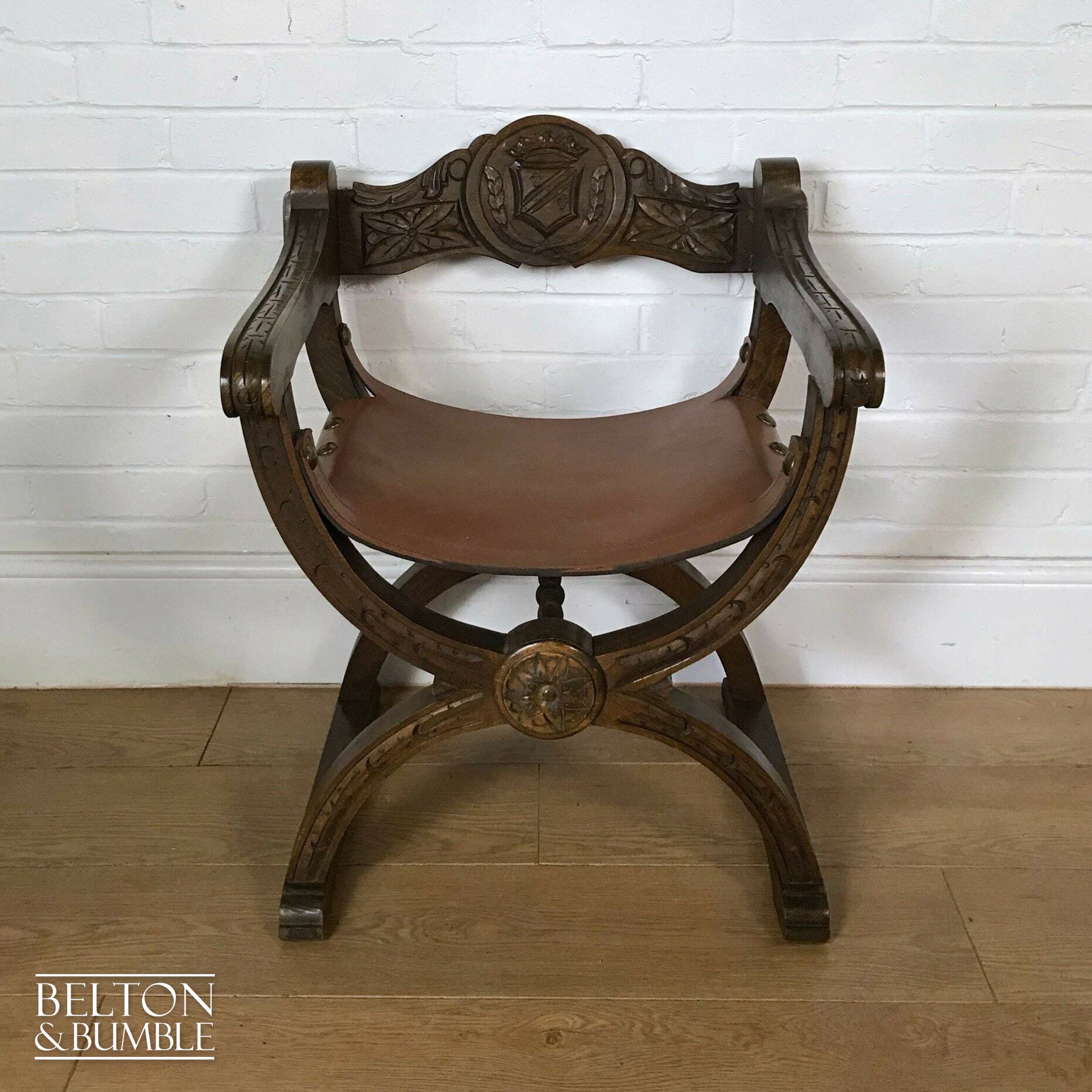 Cross Frame Savonarola Hallway Chair-Belton & Bumble