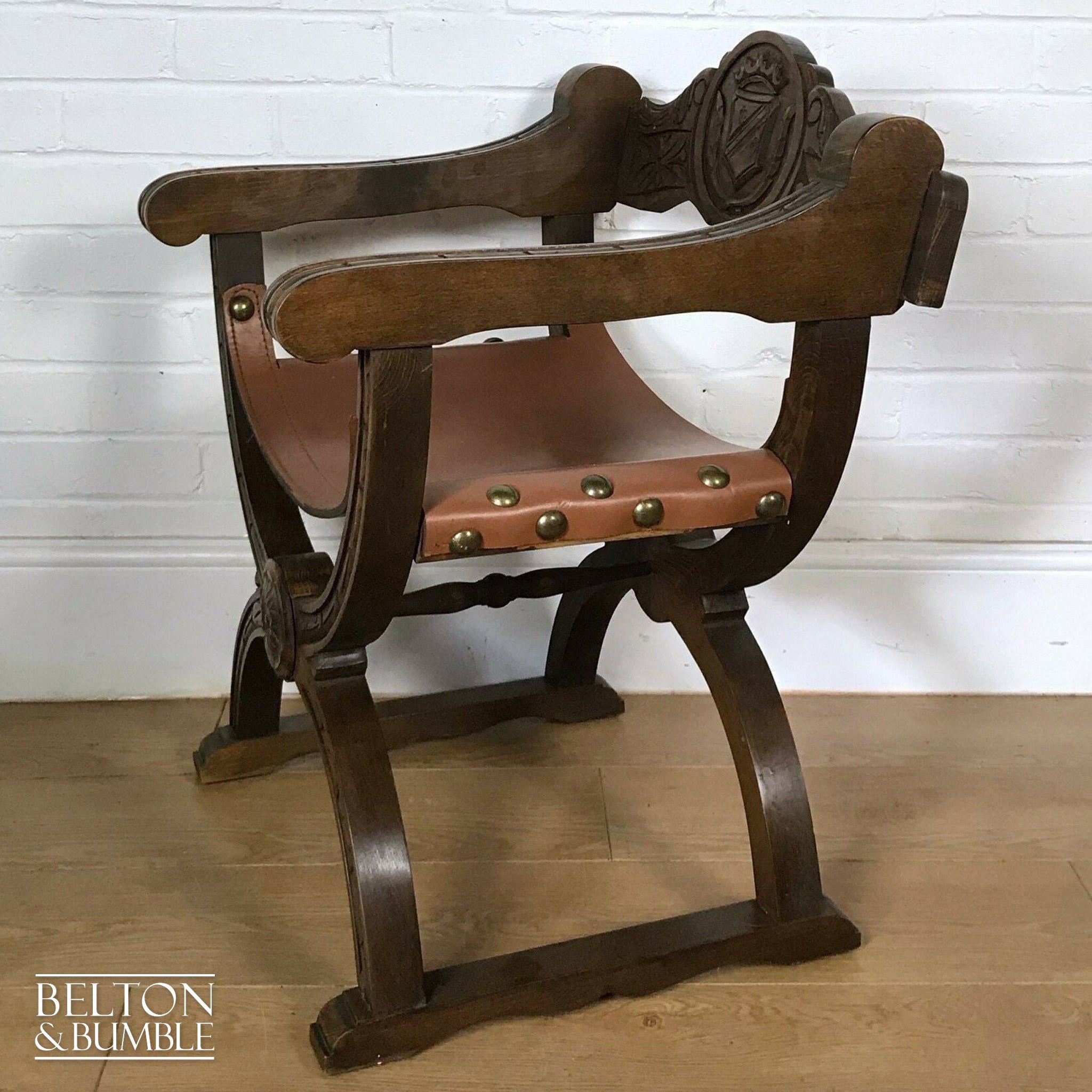 Cross Frame Savonarola Hallway Chair-Belton & Bumble
