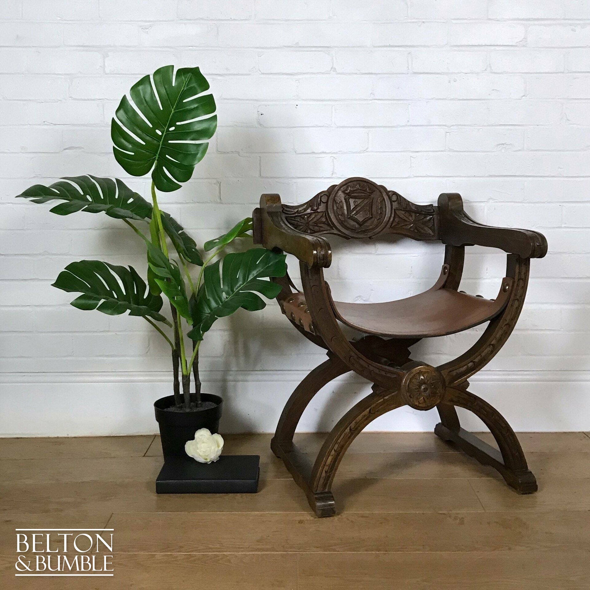 Cross Frame Savonarola Hallway Chair-Belton & Bumble