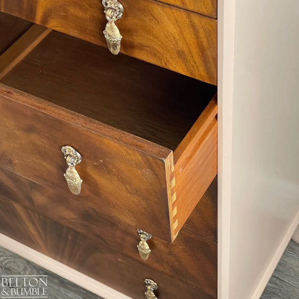 Seven Drawer Chest of Drawers in Dusky Pink and Flame Mahogany-Belton & Butler