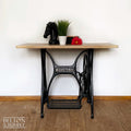 Oak Console Table Sewing Machine Base-Belton & Bumble