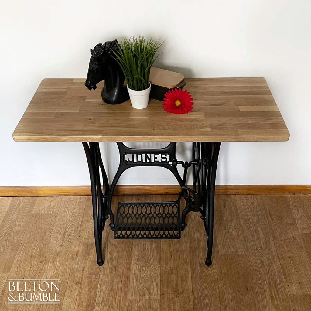 Oak Console Table Sewing Machine Base-Belton & Bumble