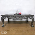 Large Silver Grey Coffee Table with Glass Inserts-Belton & Bumble