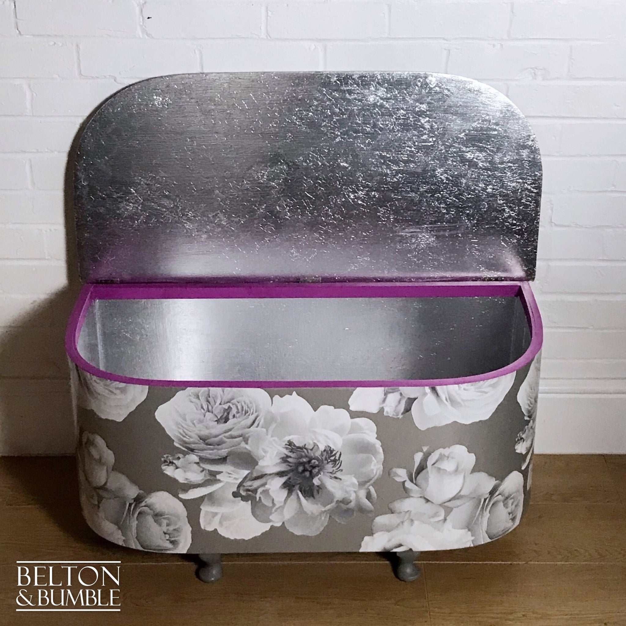 Pink, Silver and Mid Grey Storage Box-Belton & Bumble