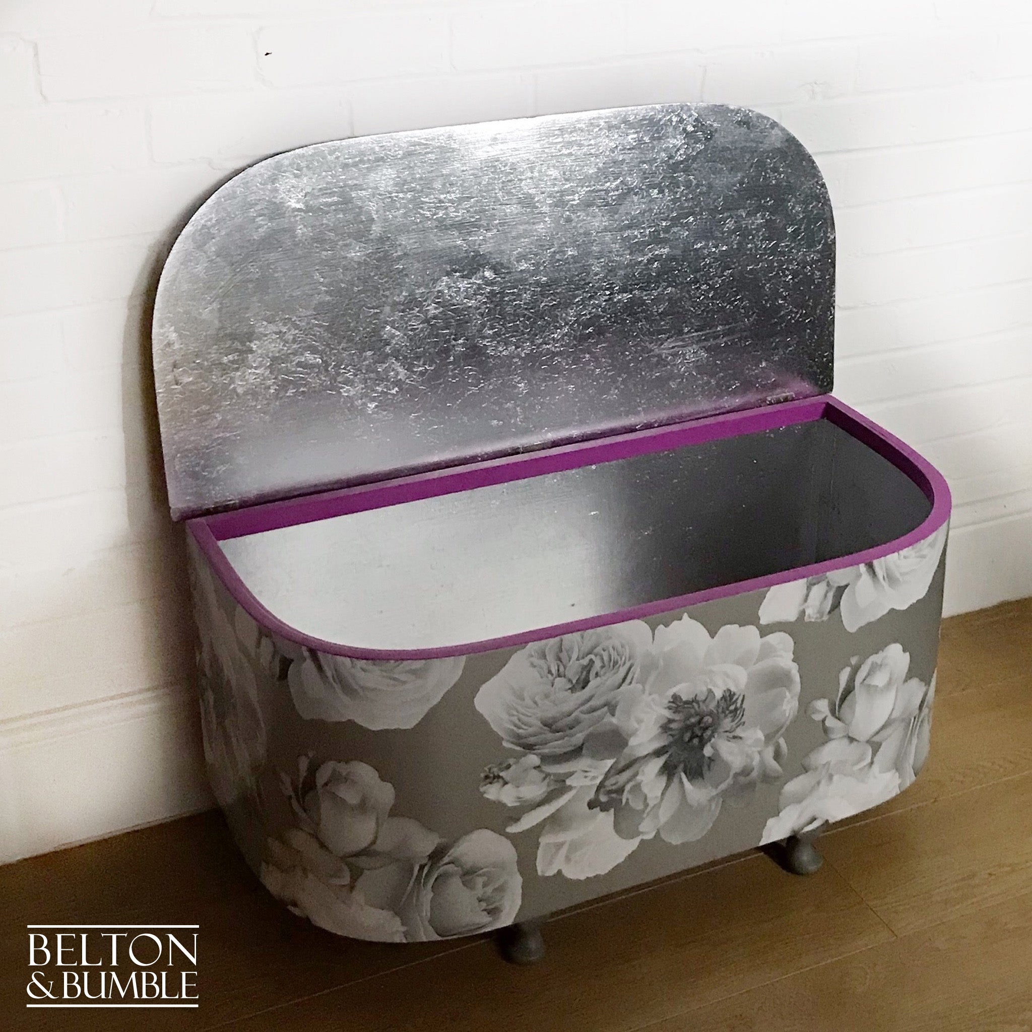 Pink, Silver and Mid Grey Storage Box-Belton & Bumble