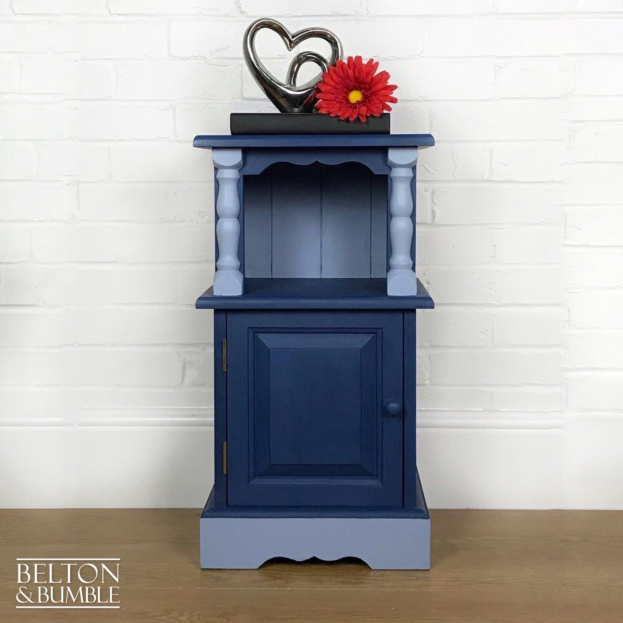 Blue Solid Wood Cabinet or Side Table-Belton & Bumble