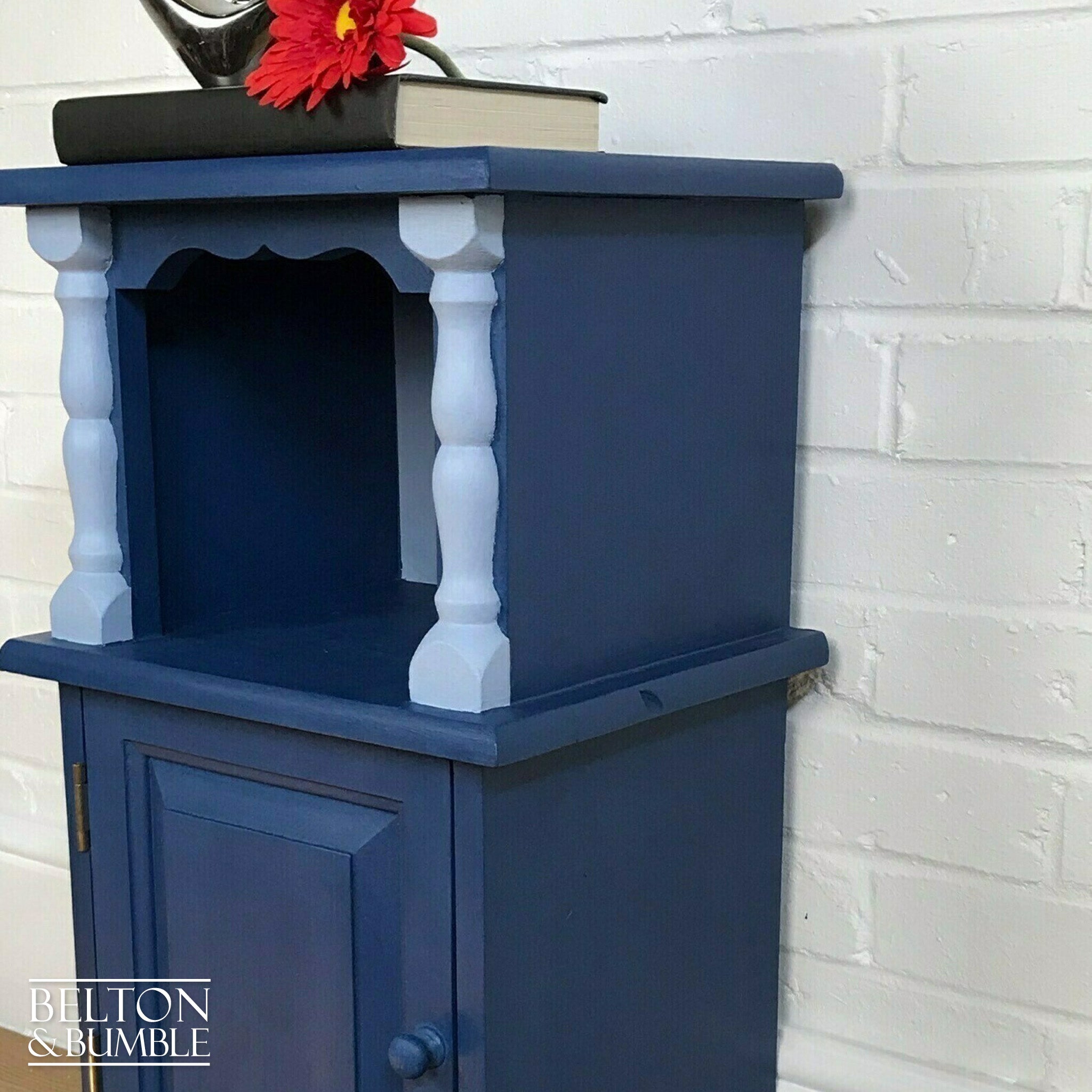 Blue Solid Wood Cabinet or Side Table-Belton & Bumble
