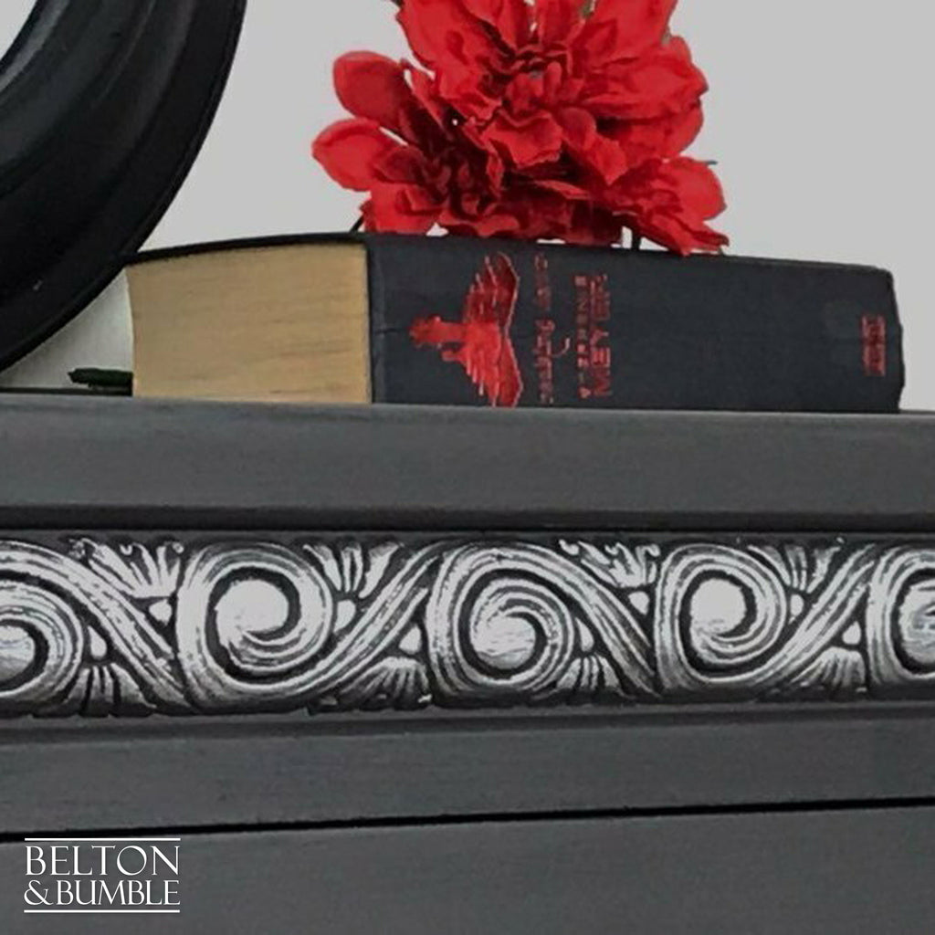 Solid Wood Dark Grey Carved Sideboard-Belton & Bumble