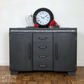 Solid Wood Dark Grey Carved Sideboard-Belton & Bumble