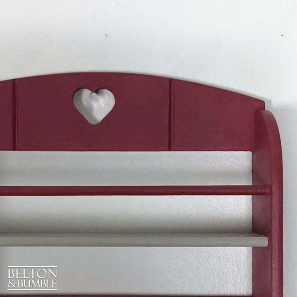 Spice Rack Shelving in Grey and Mulberry – Close-up of spice rack and finish