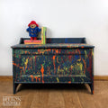 Toy Storage Box in Blue with Multi Coloured Details-Belton & Bumble