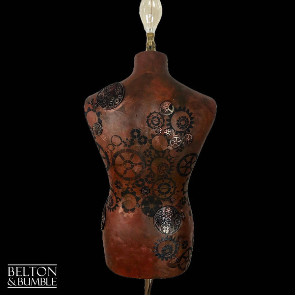 Steampunk Mannequin Floor Lamp with Black Wooden Stand-Belton & Butler