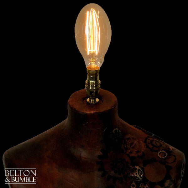 Steampunk Mannequin Floor Lamp with Black Wooden Stand-Belton & Butler