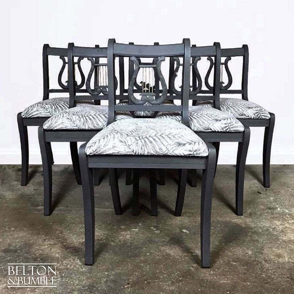 Large Dark Grey Oval Extending Dining Table and Eight Chair Set-Belton & Bumble