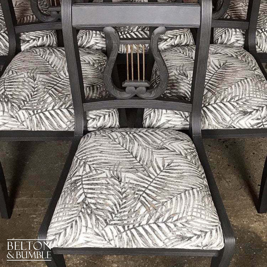 Large Dark Grey Oval Extending Dining Table and Eight Chair Set-Belton & Bumble