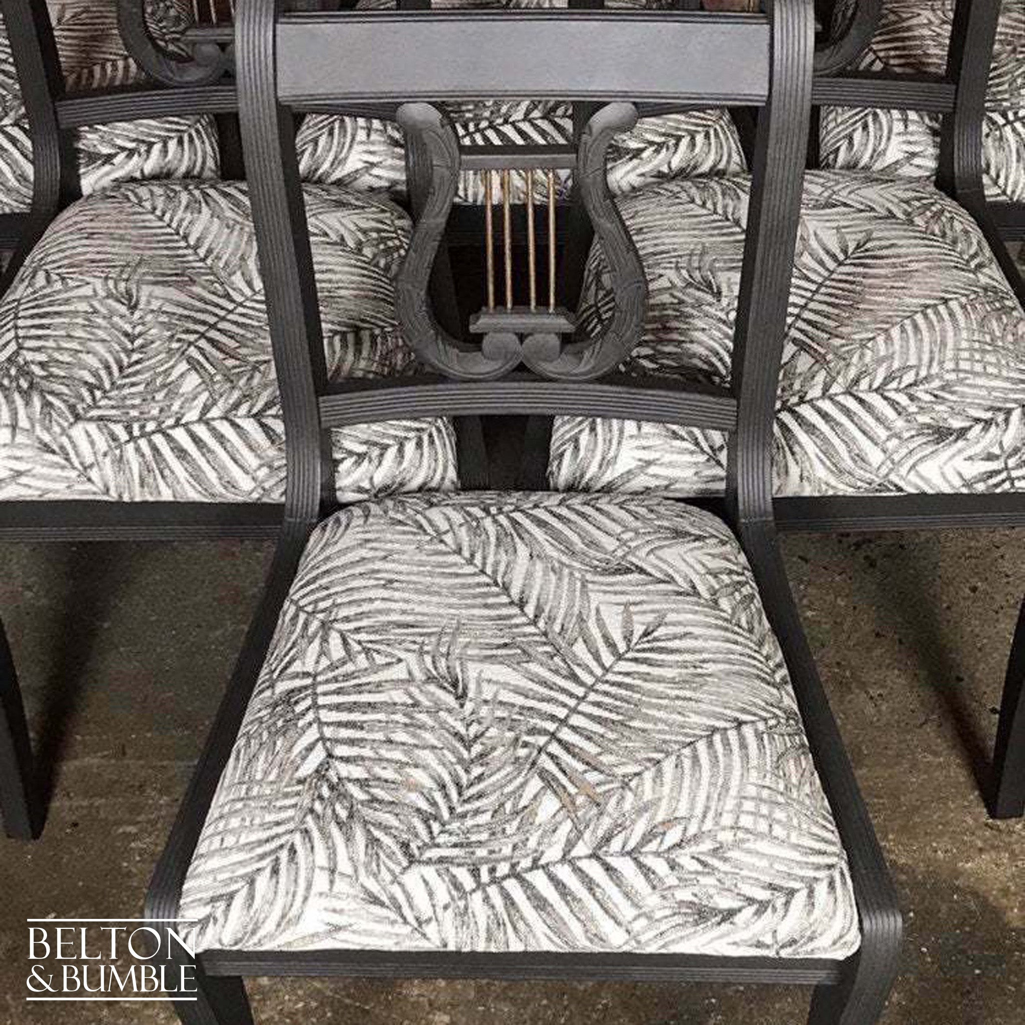Large Dark Grey Oval Extending Dining Table and Eight Chair Set-Belton & Bumble