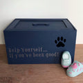 Personalised Painted Wooden Dog Toy Boxes with Lid-Belton & Bumble