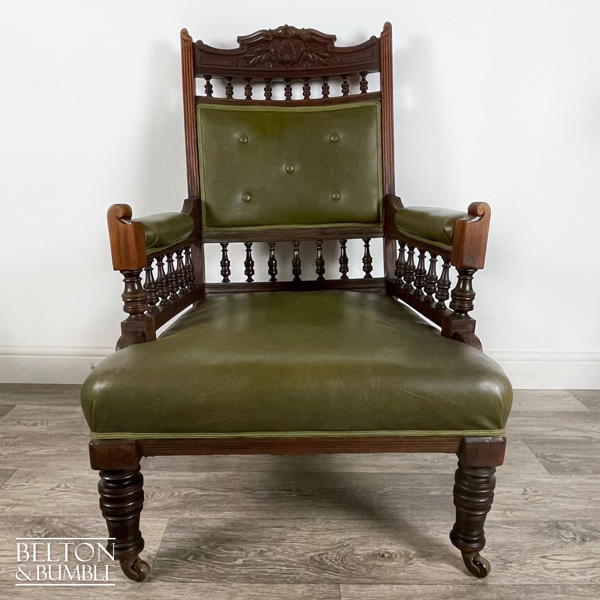 Carved Edwardian Mahogany Armchair-Belton & Bumble