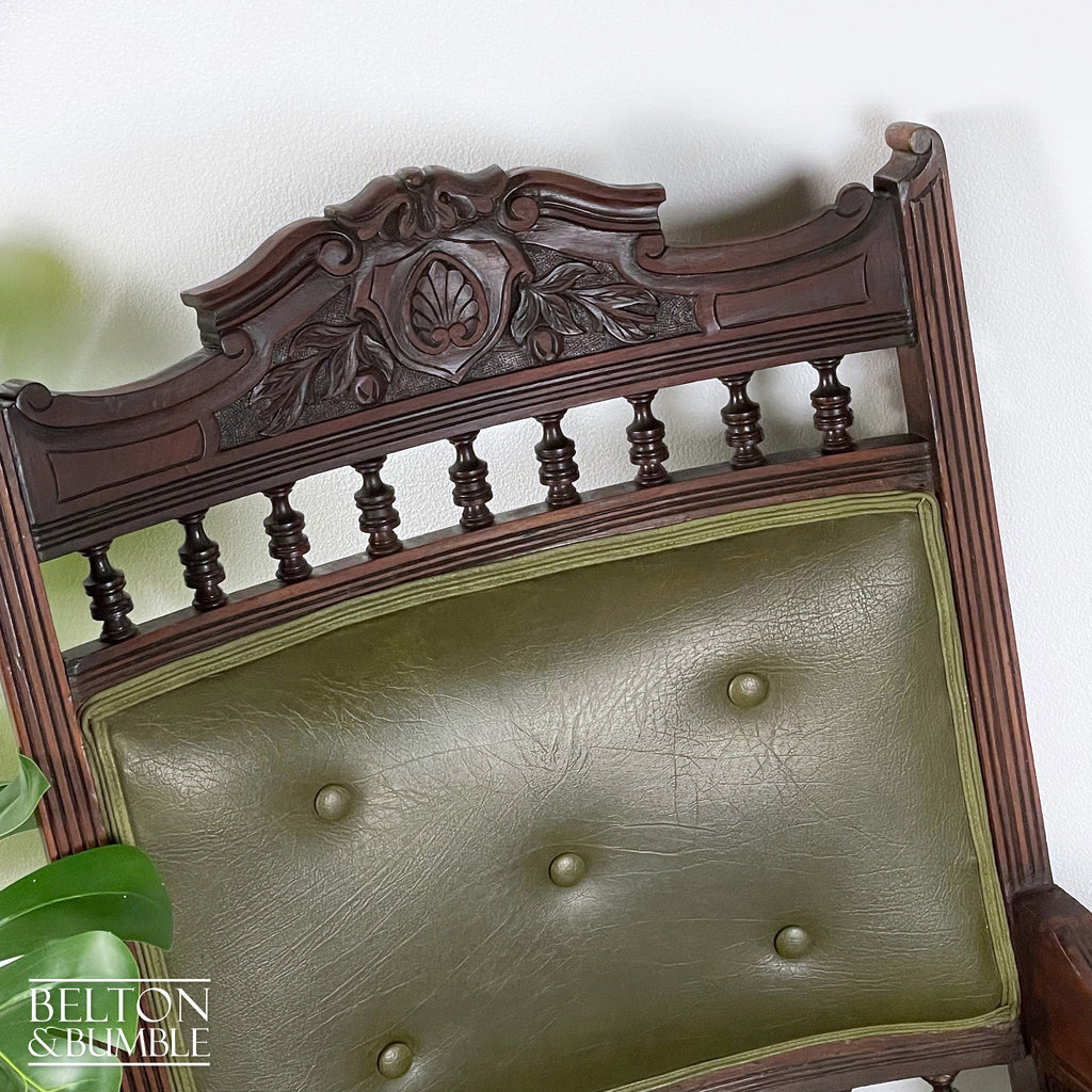 Carved Edwardian Mahogany Armchair-Belton & Bumble