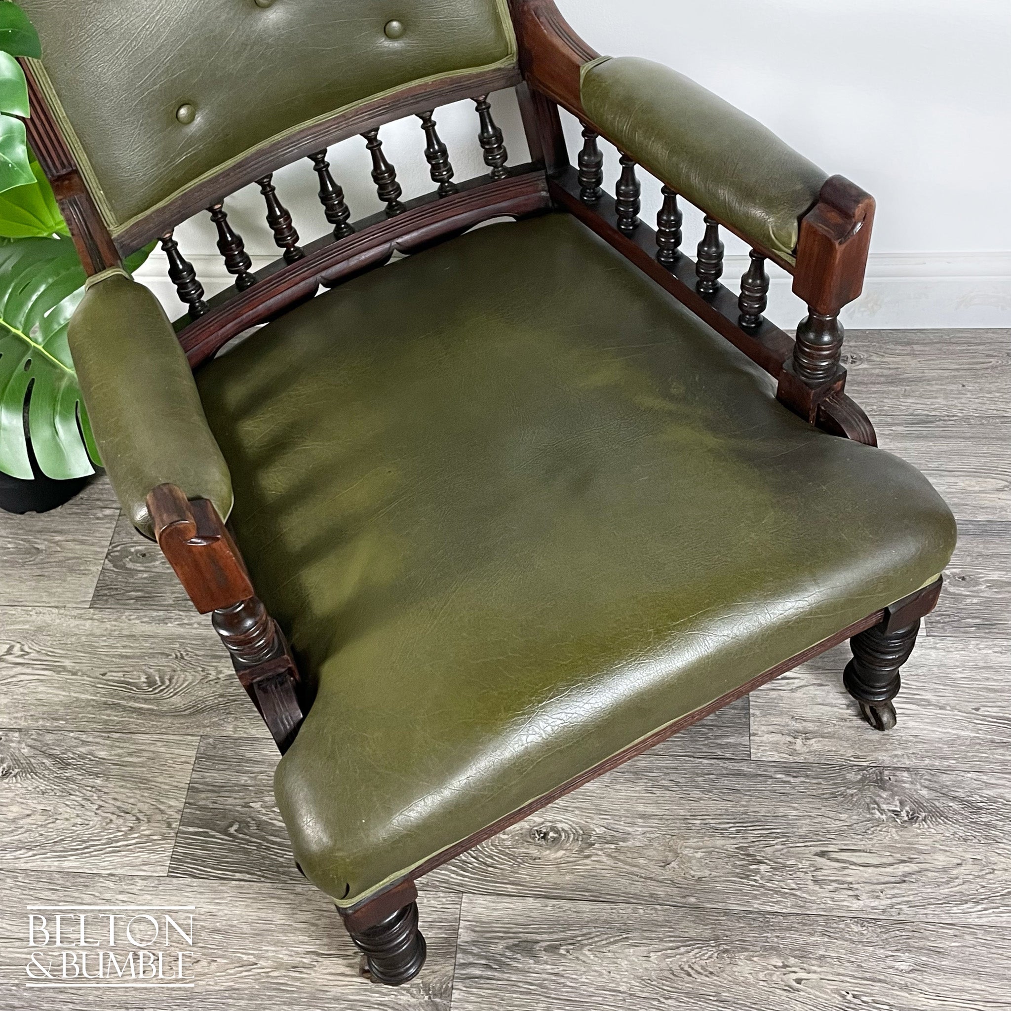 Carved Edwardian Mahogany Armchair-Belton & Bumble