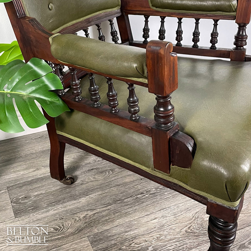 Carved Edwardian Mahogany Armchair-Belton & Bumble