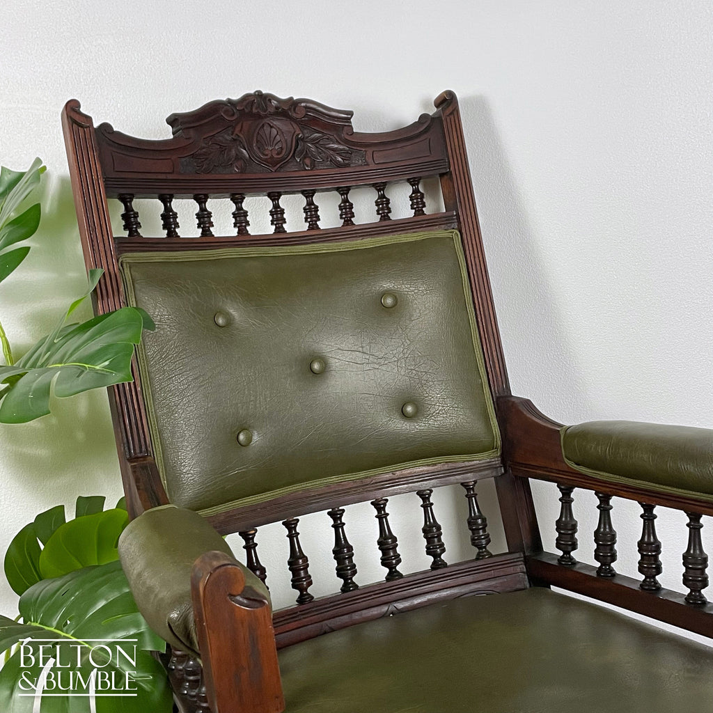 Carved Edwardian Mahogany Armchair-Belton & Bumble