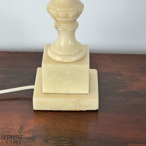 Vintage Alabaster Table Lamp  – Close-up of base