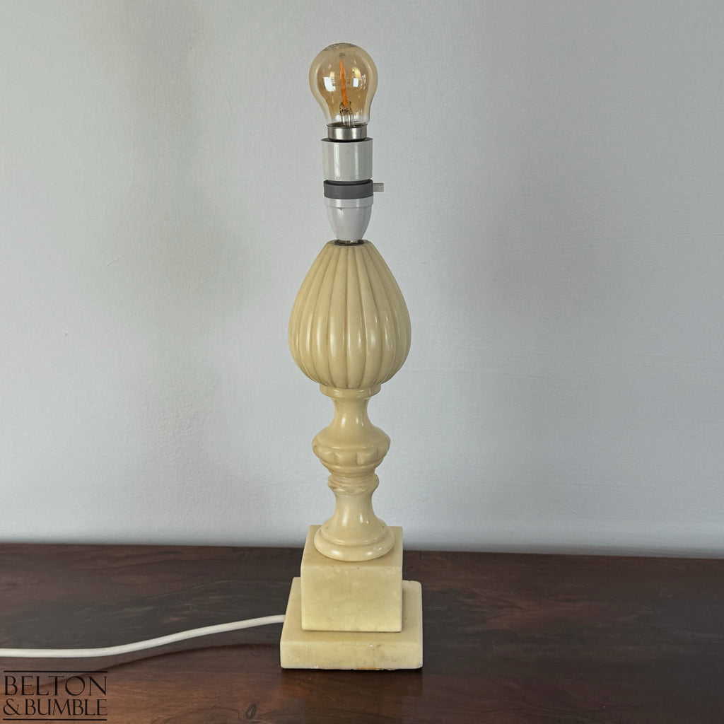 Vintage Alabaster Table Lamp  – front view 