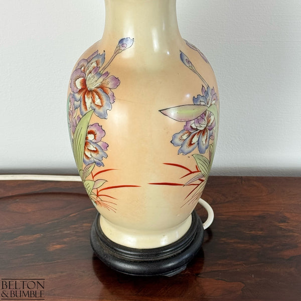 Vintage Hand Painted Ceramic Table Lamp – Vintage floral lamp