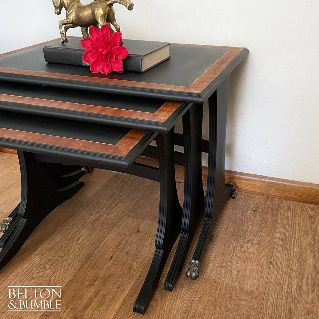 Black and Wood Nest of Tables-Belton & Bumble
