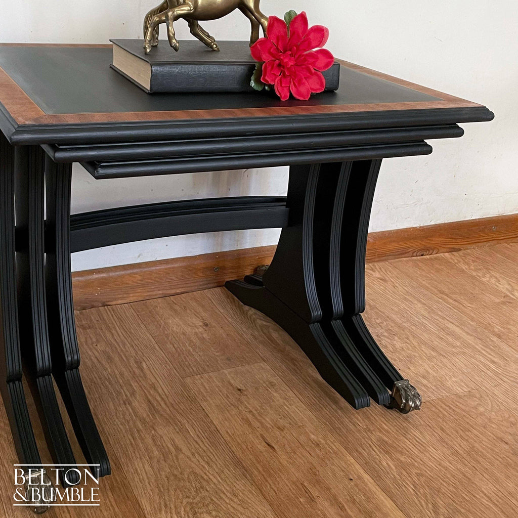 Black and Wood Nest of Tables-Belton & Bumble