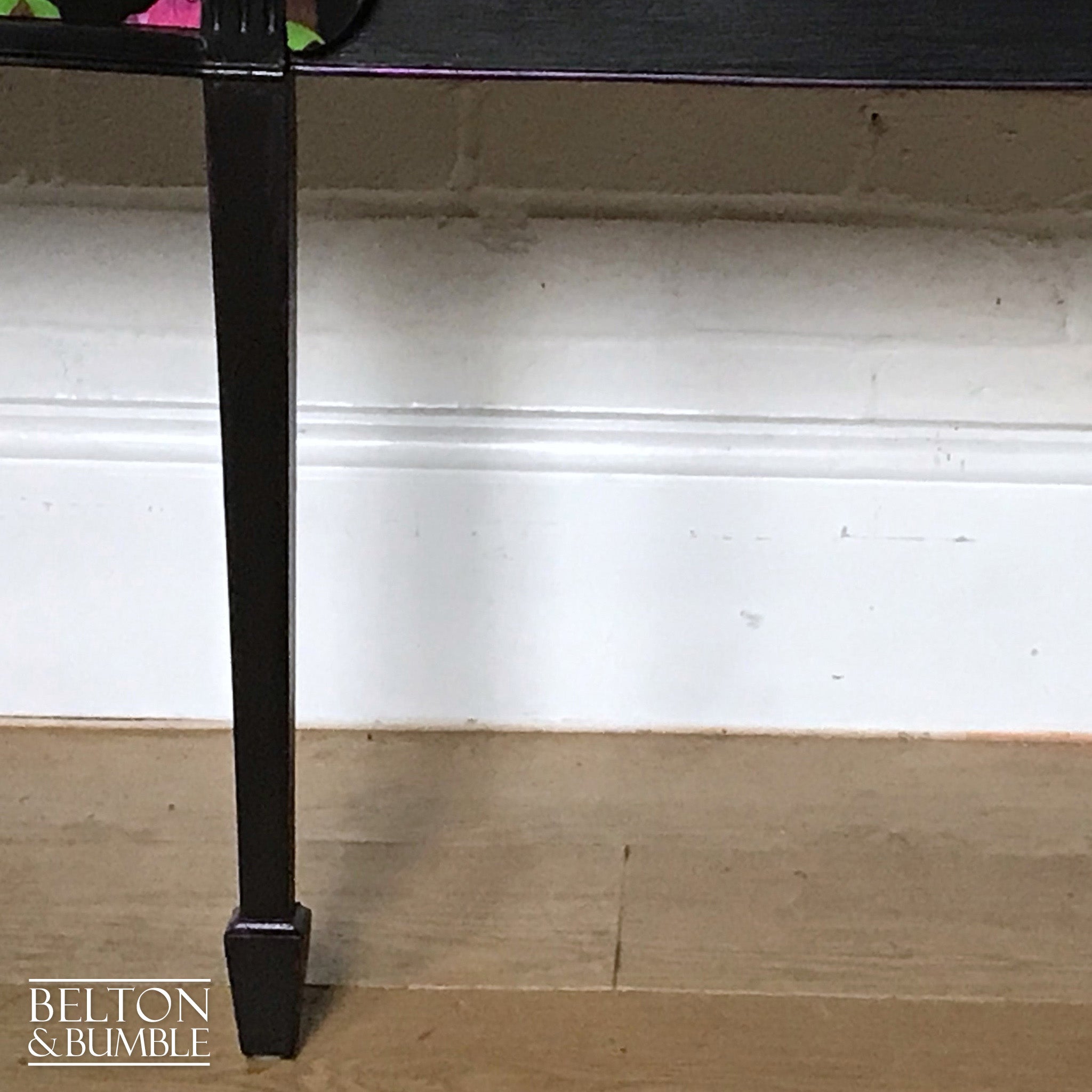 Black Bow Fronted Sideboard with “Leopardopterist” print by Muck ‘n’ Brass-Belton & Bumble