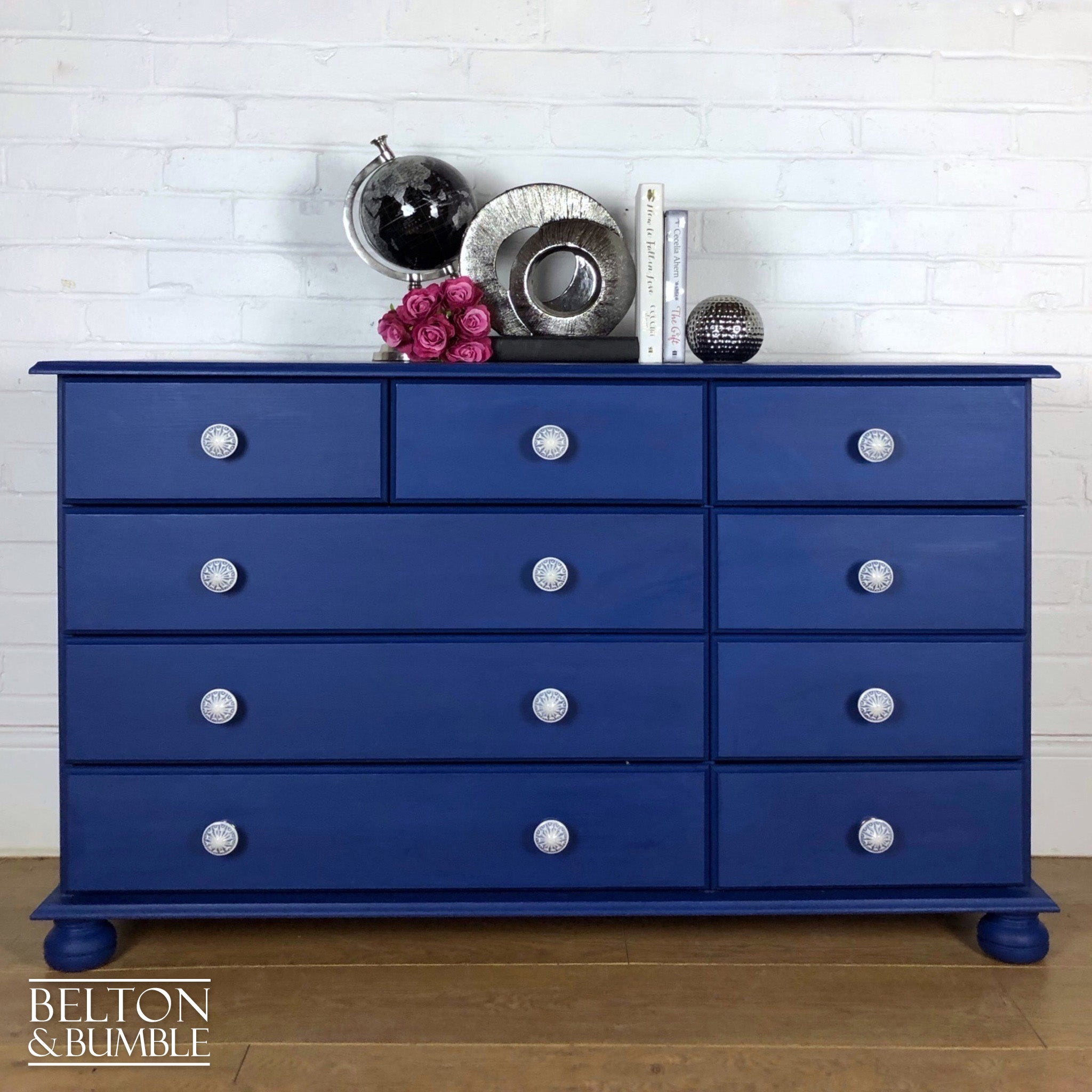 Blue Multi Drawer Chest of Drawers-Belton & Bumble