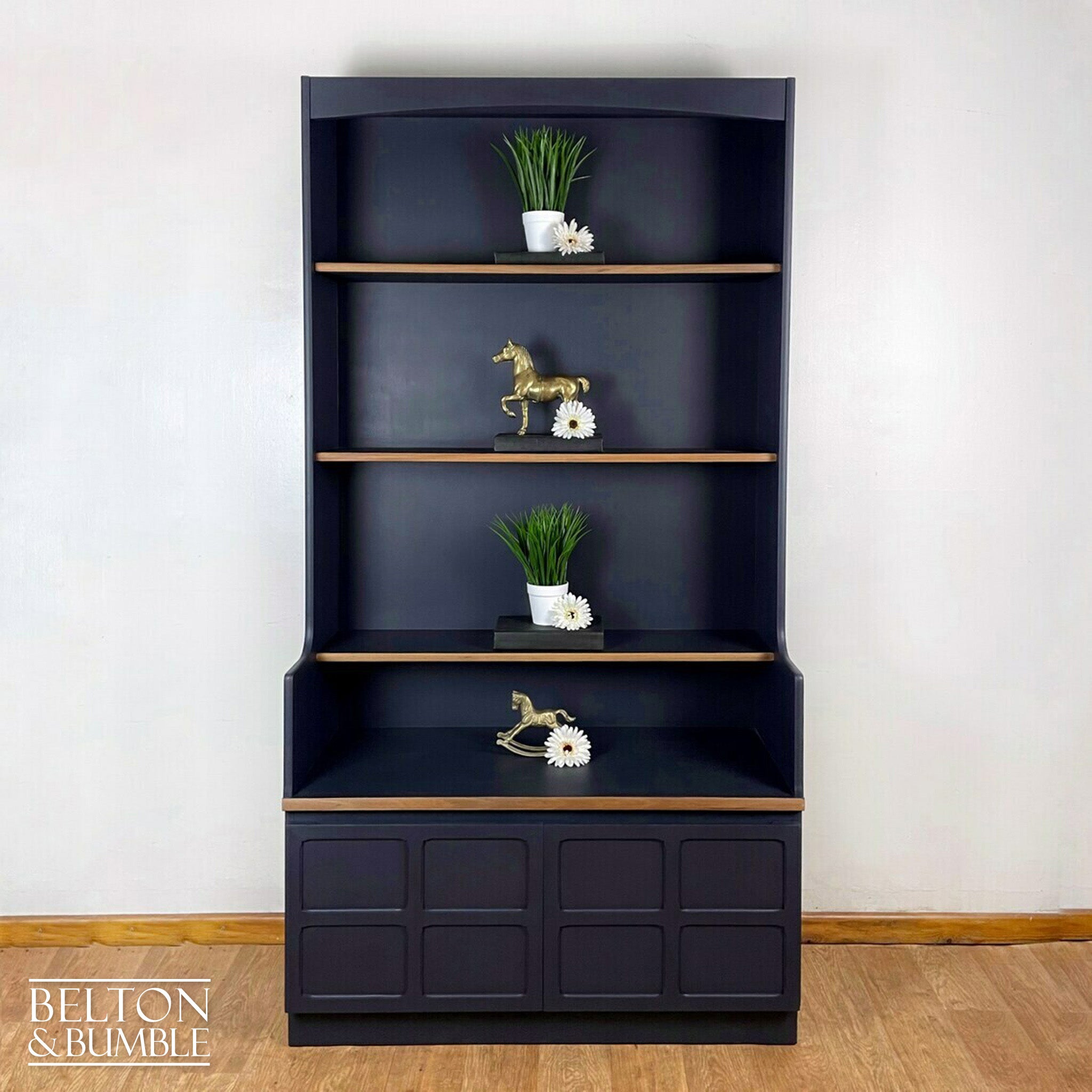 Bookcase Dresser Shelving by Nathan Furniture in Navy Blue-Belton & Butler