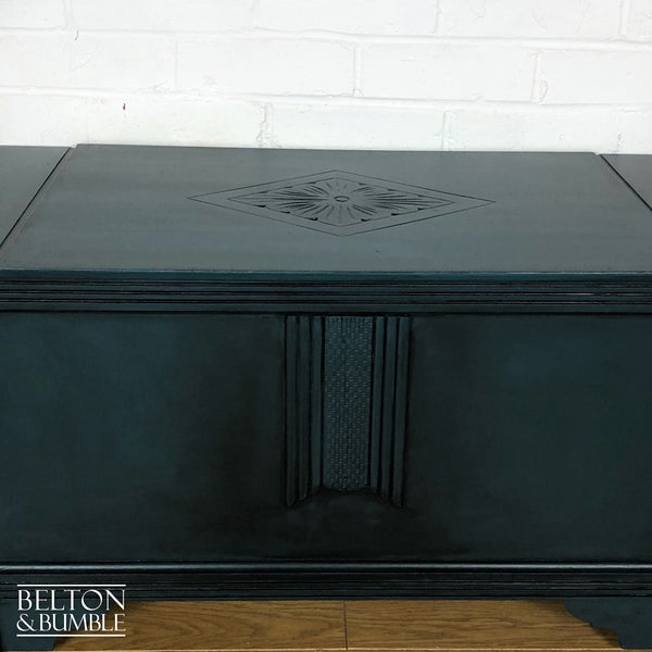 Carved Blanket Storage Box in Blue-Belton & Butler