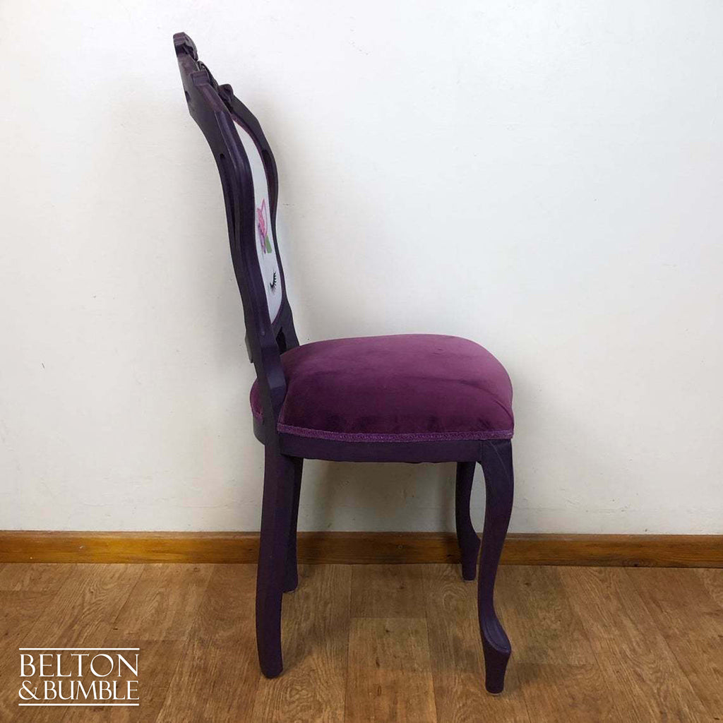 Carved Chair in Purple with Unicorn Print-Belton & Bumble
