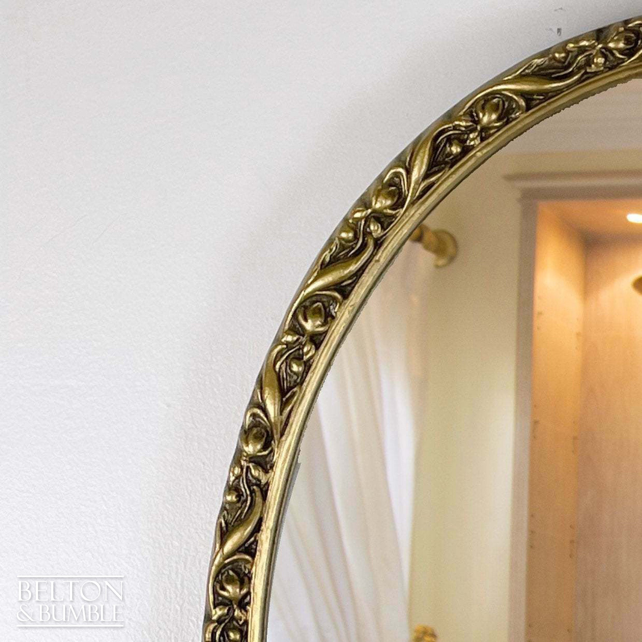 Carved Oval Mirror in Gold-Belton & Bumble