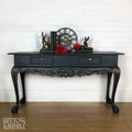 Carved Serving Table in Navy-Belton & Bumble