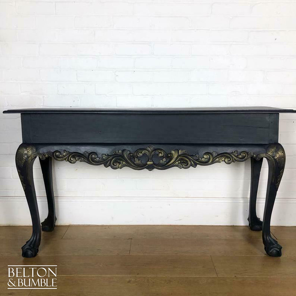 Carved Serving Table in Navy-Belton & Bumble