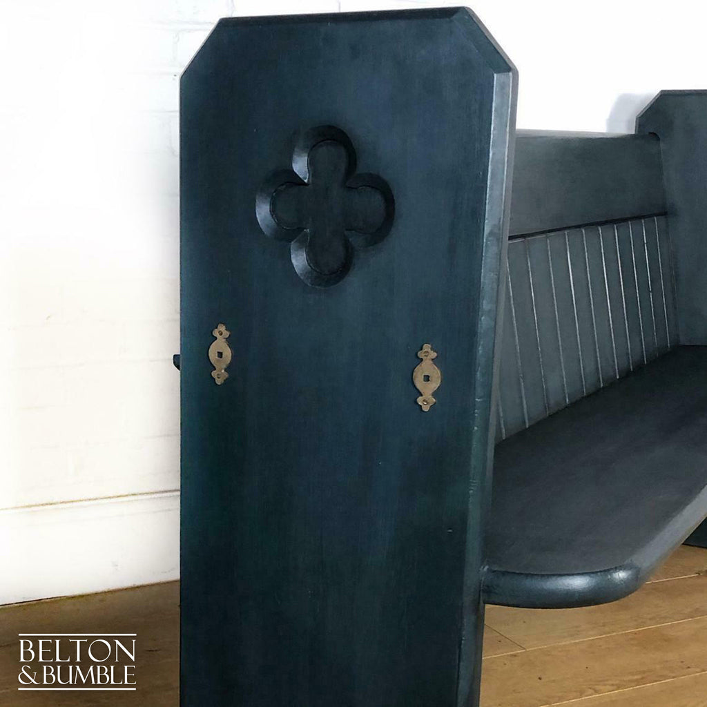 Church Pew with Back Shelf in Dark Blue-Belton & Bumble