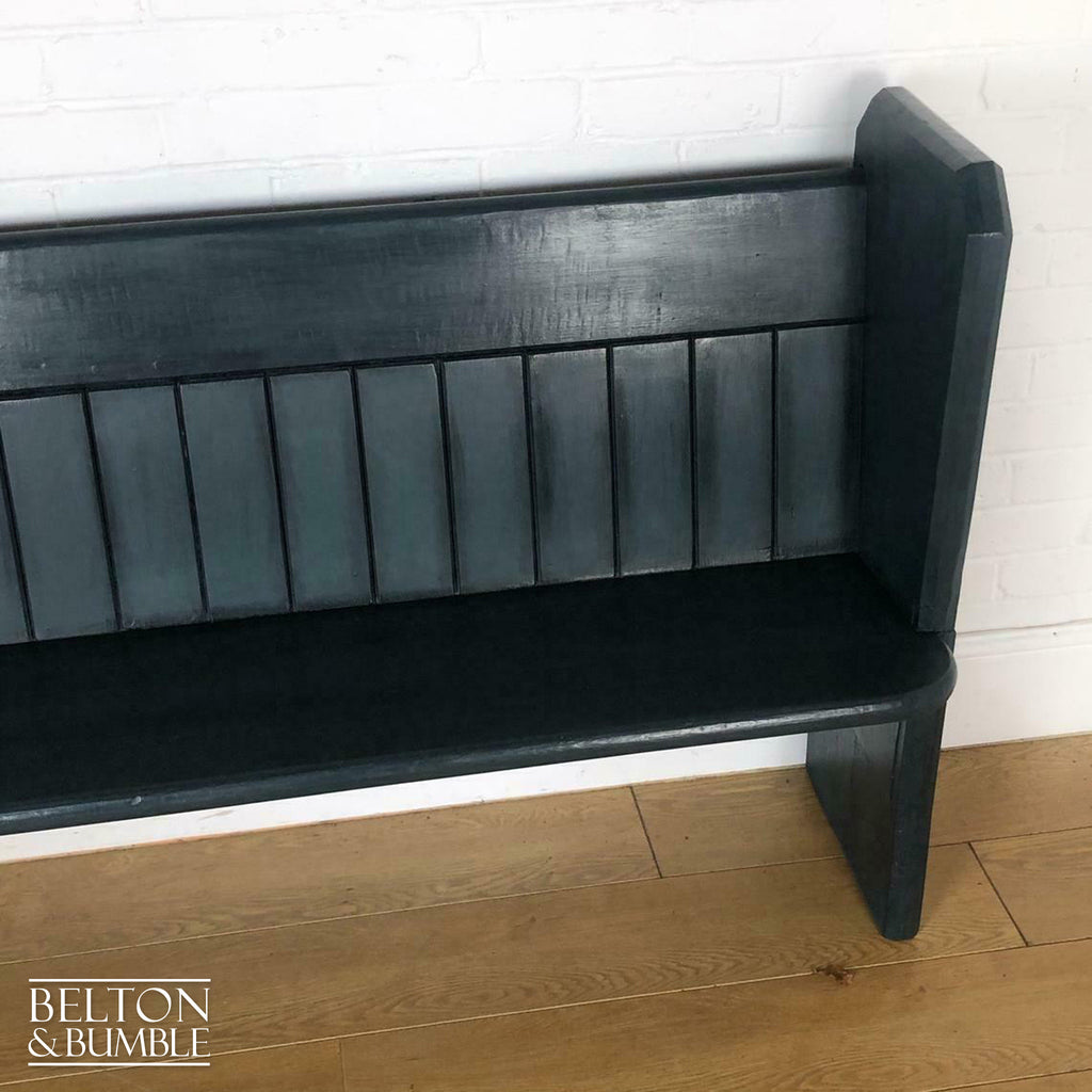 Church Pew with Back Shelf in Dark Blue-Belton & Bumble