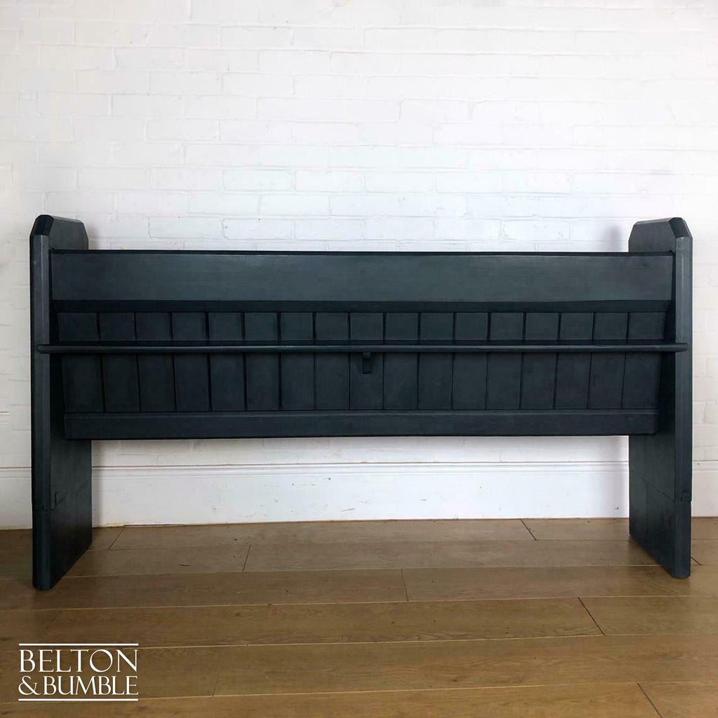 Church Pew with Back Shelf in Dark Blue-Belton & Bumble