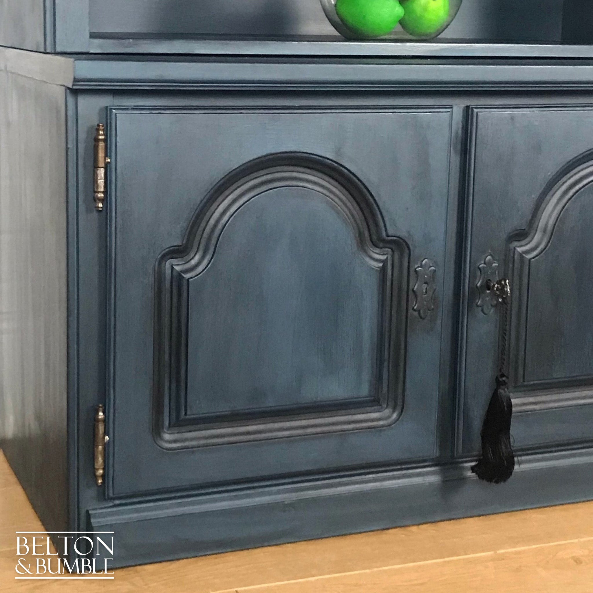 Dark Blue Drinks Cabinet Shelving Dresser-Belton & Bumble