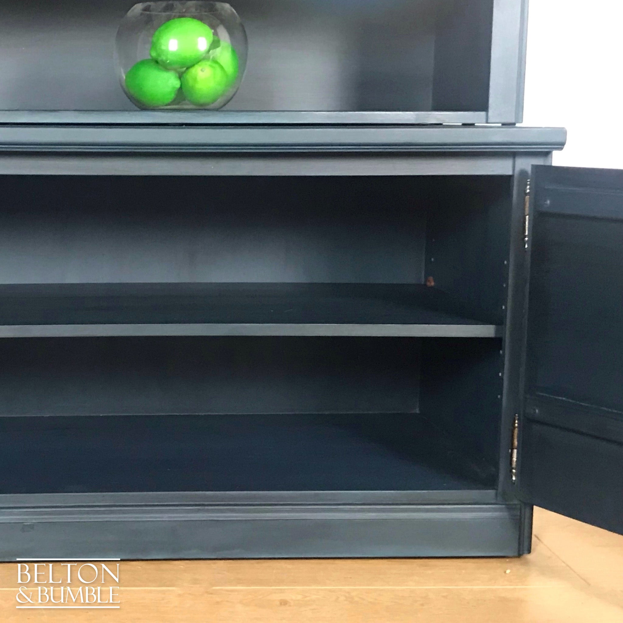 Dark Blue Drinks Cabinet Shelving Dresser-Belton & Bumble