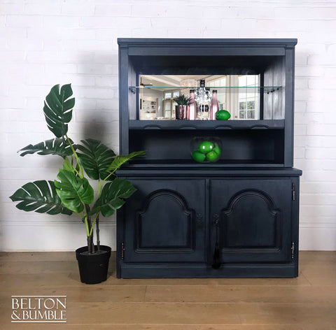 Dark Blue Drinks Cabinet Shelving Dresser-Belton & Butler