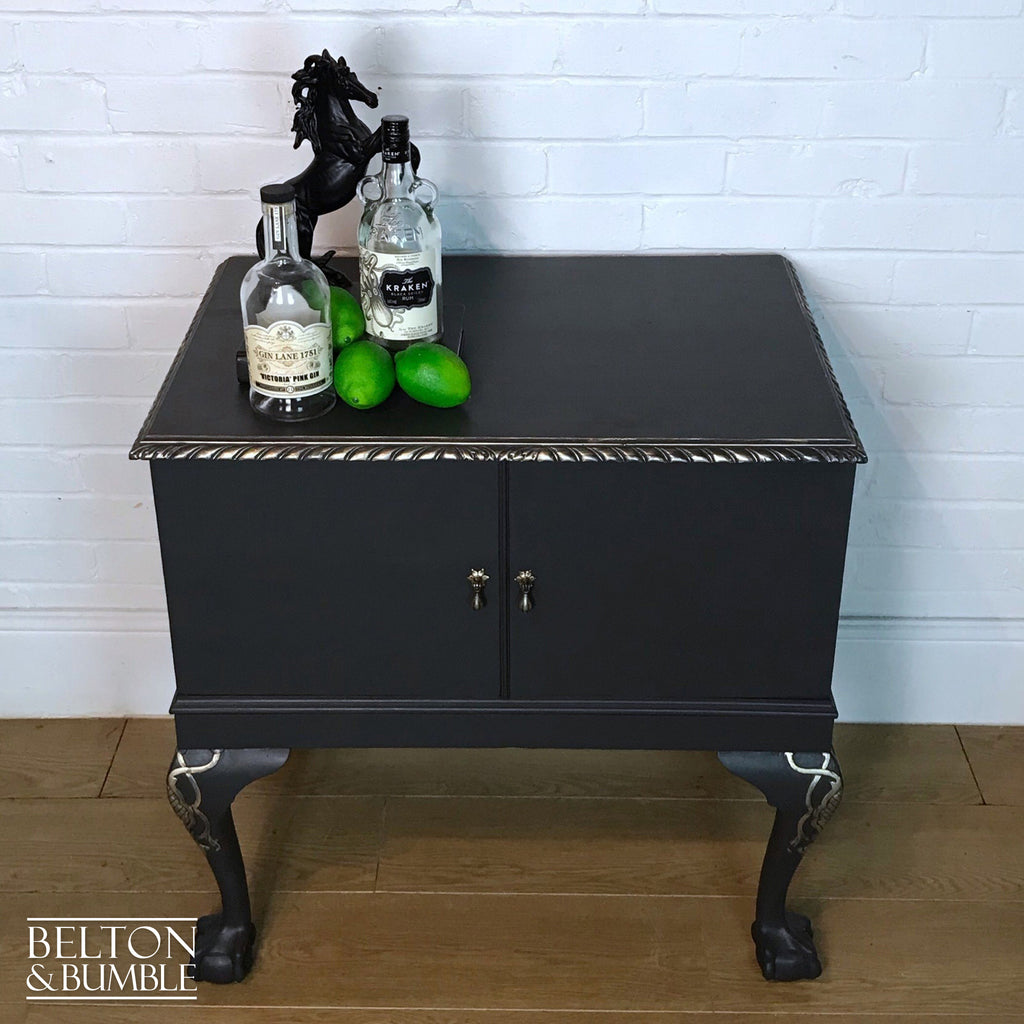 Dark Grey and Gold Cocktail Cabinet-Belton & Bumble