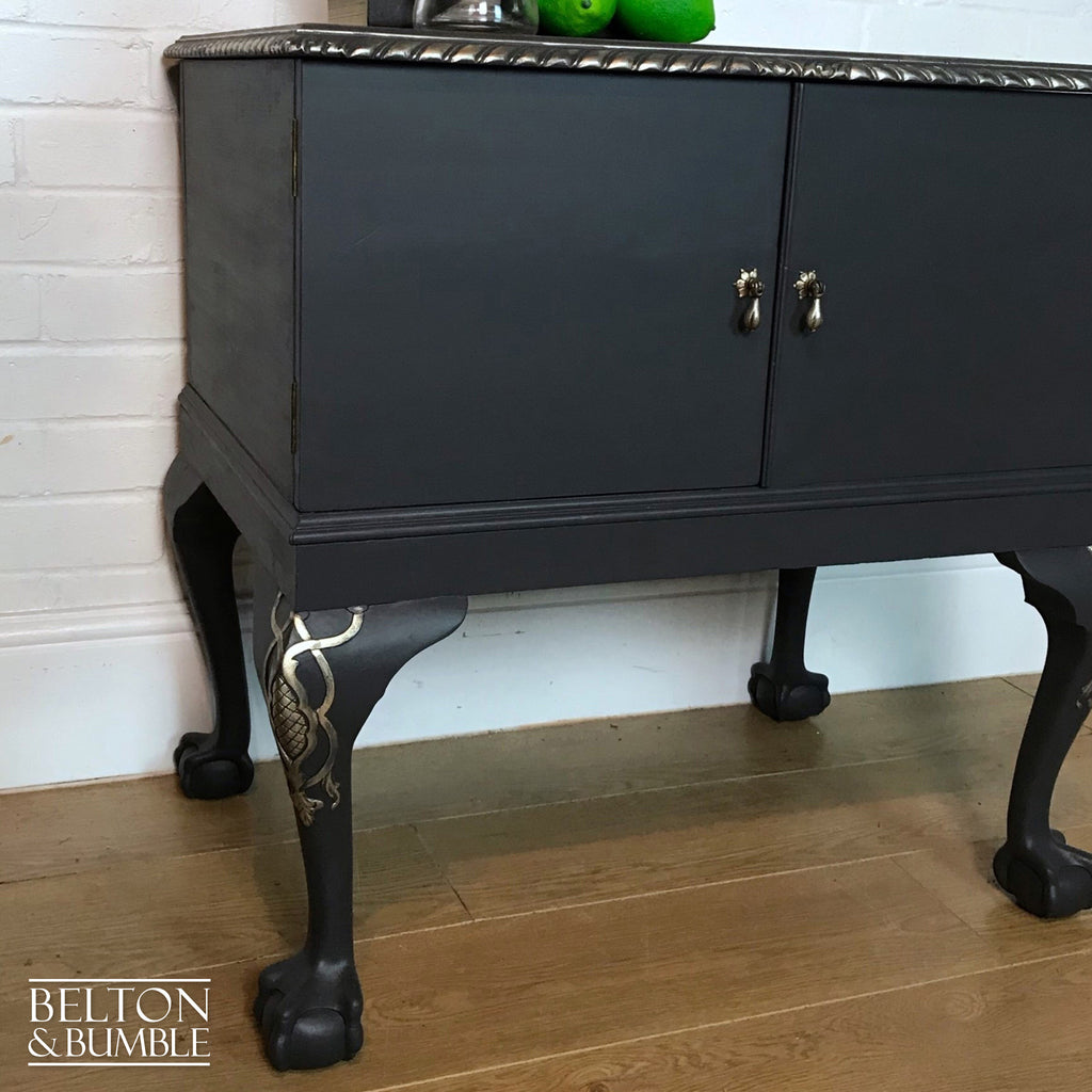 Dark Grey and Gold Cocktail Cabinet-Belton & Bumble